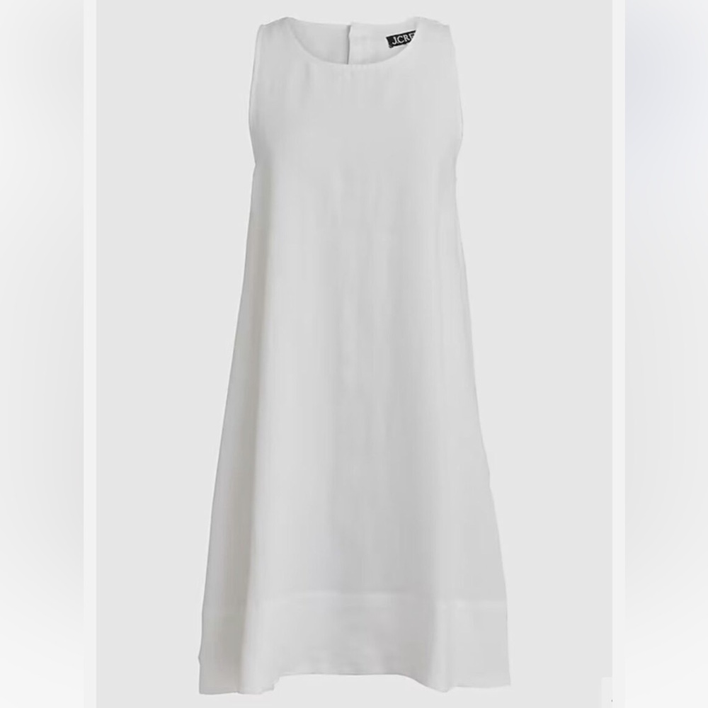 J.Crew Maxine Button Back Linen Shift Dress, White - Picture 3 of 6